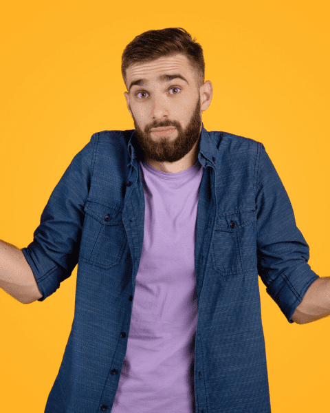 A man shrugging